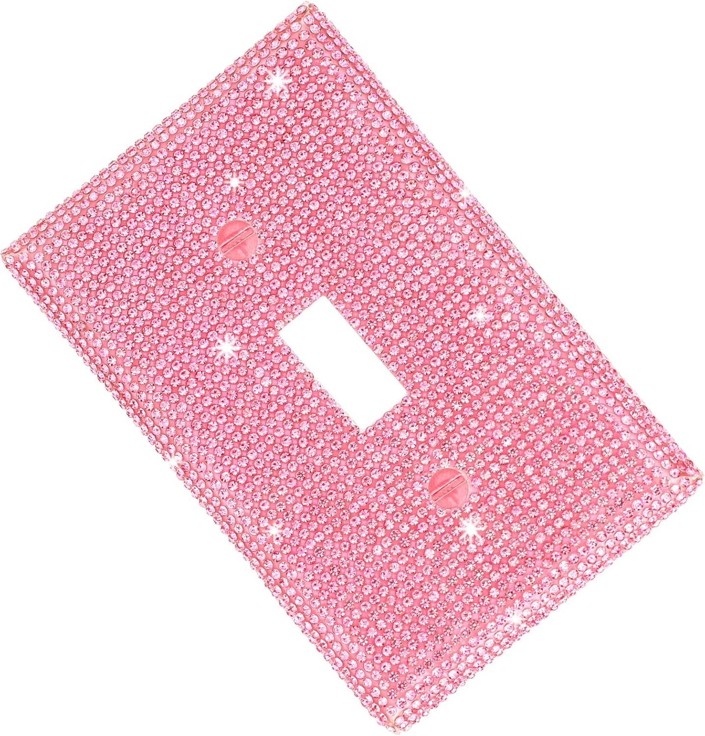 Pink Shiny Rhinestones Wall Plate Cover Bling Light Switch Cover Plate Shiny Pink Rhinestones Wall Plates Outlet Covers Light Switch Decorative Covers