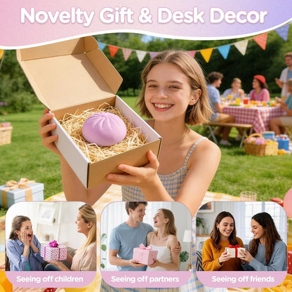 Dumpling Squishy, Viral Squishy Dumpling Mystery Box,Squishies Toys, Bao Bun Squeeze Stress Relief Fidget Toy,Holiday & Birthday Gifts for Kids Teens & Adults (Pink)