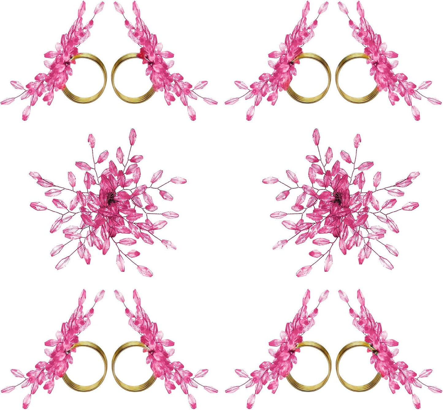 ITOS365 Napkin Rings Set of 12 for Dining Table Decoration Parties Everyday Metal Napkin Holder Leaf Pink (Pack of 12)