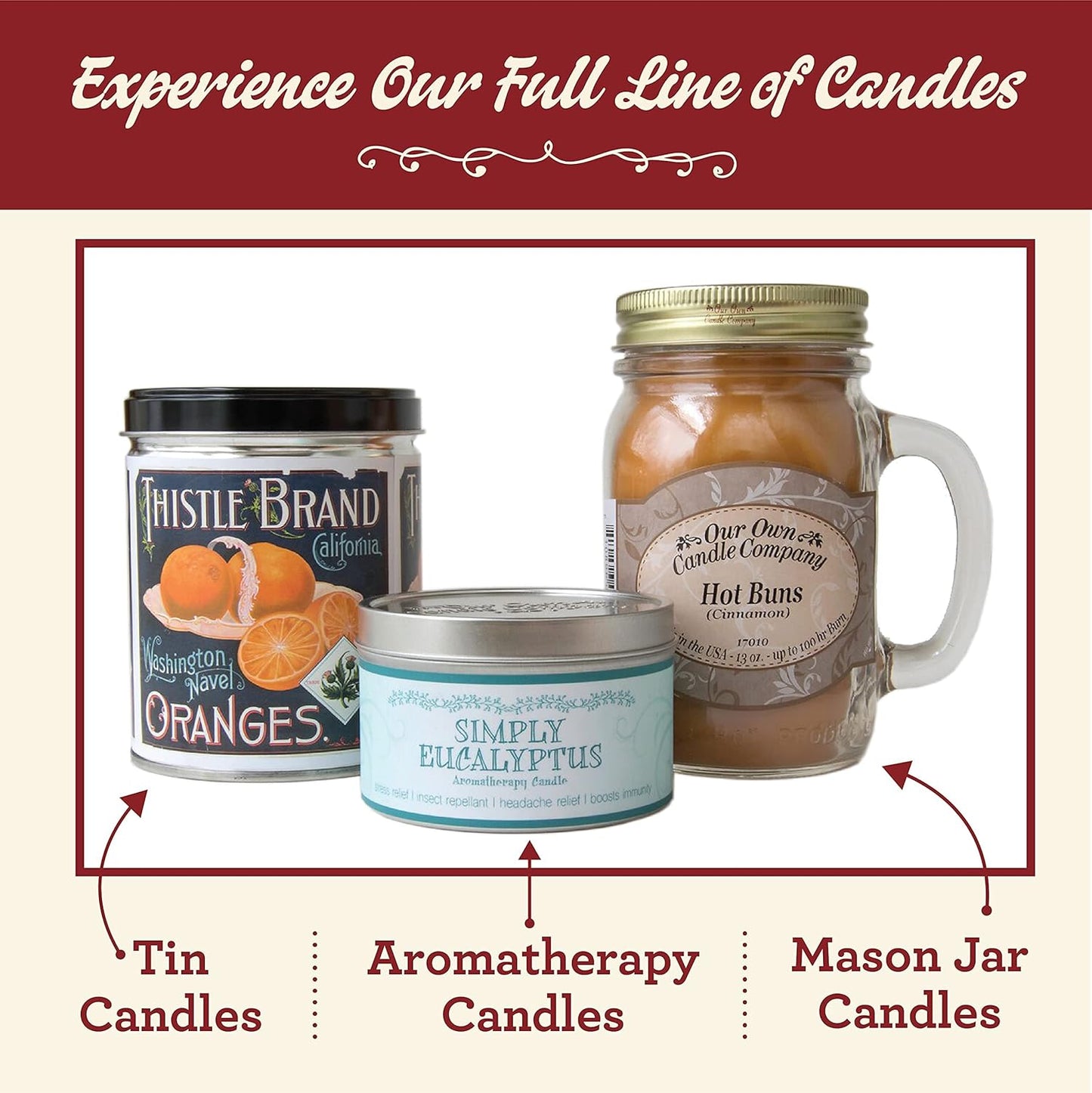 Our Own Candle Company, Fresh Peach Scented Mason Jar Candle, 100 Hour Burn Time, 13 Ounces