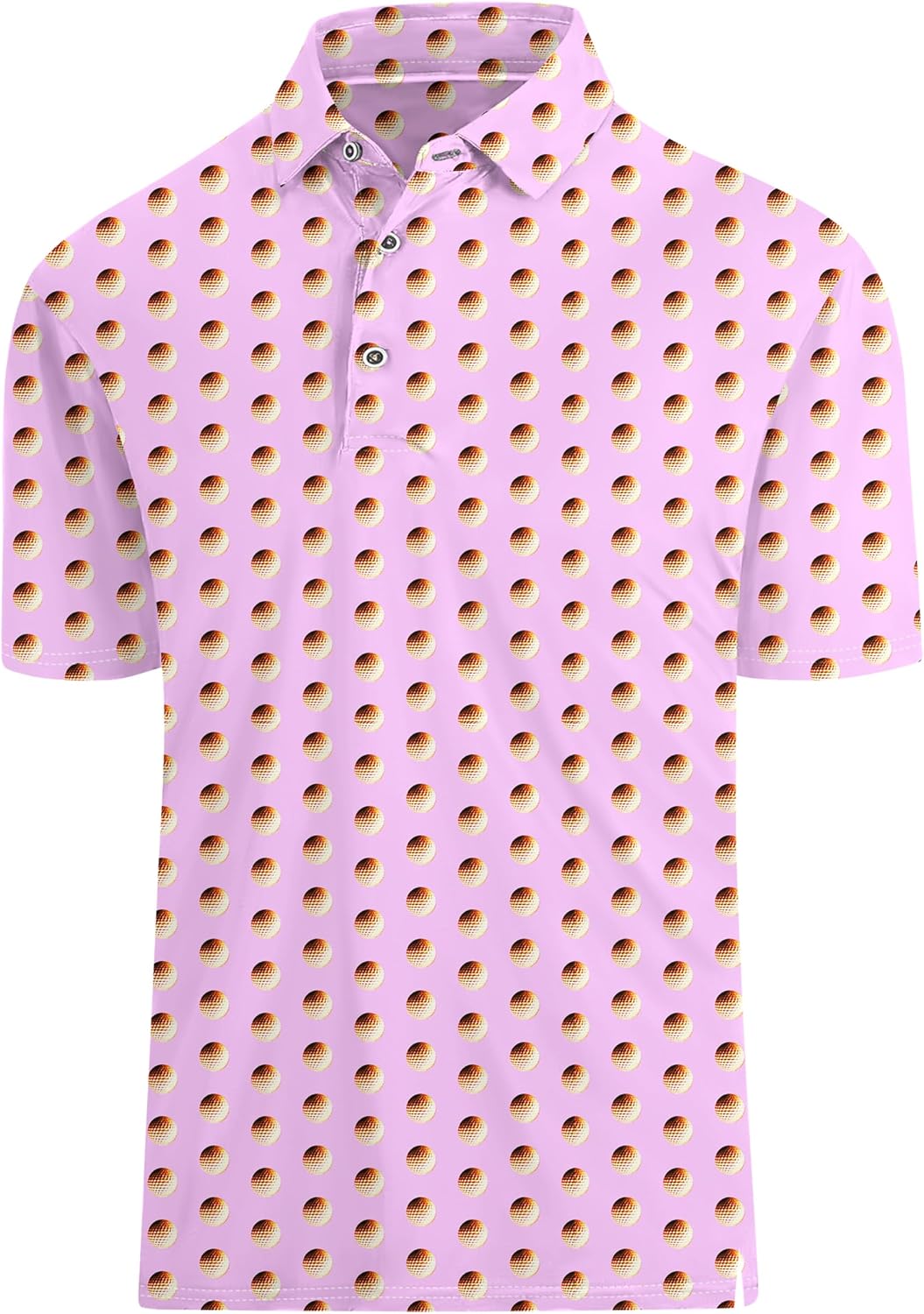 Hodaweisolp Golf Shirts for Men Dry Fit Print Moisture Wicking Performance Short Sleeve Polo Shirt