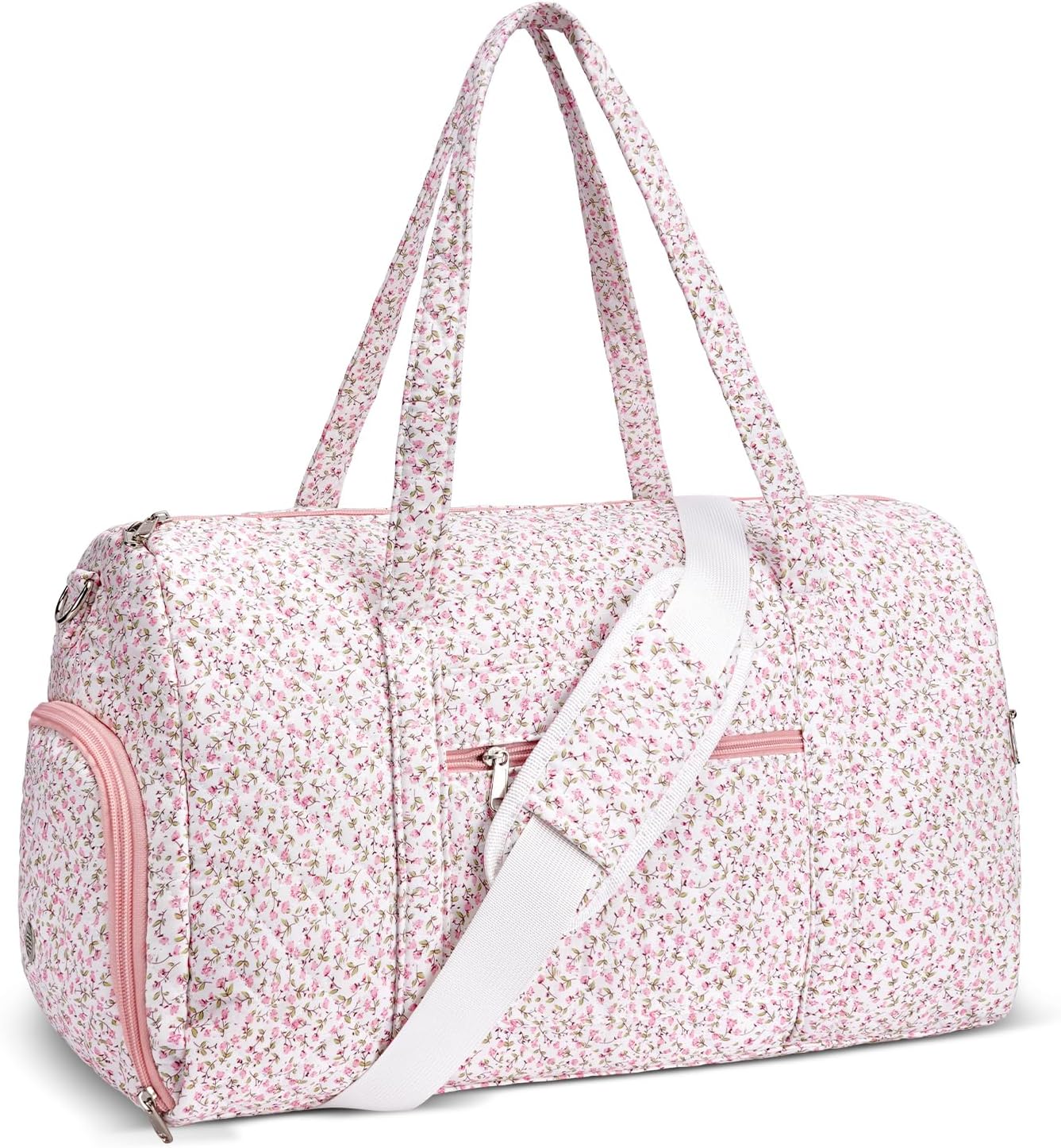 Gym Bag for Women, Cute Duffle Bag, Quilted Duffle Bag for Travel, Floral Duffle Bags, Weekend Bag with Zipper Pocket Dance Bag Organizer
