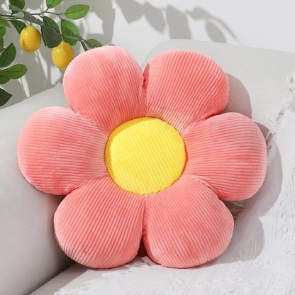 Six Petal Flower Pillow,Soft Daisy Shaped Throw Pillows Cushion Seating for Home Decorative Cute Daisy Throw Pillow for Bed Sofa Couch (Dark Pink,15.7'')