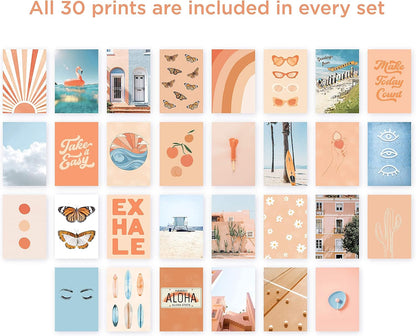 HAUS AND HUES Peach Photo Collage Kit - Aesthetic Wall Decor for Teen Girls (Set of 30)