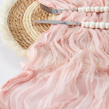 DOLOPL Pink Table Runner for Bridal Shower Decorations,10FT – Blush Pink Cheese Cloth Table Runner for Baby Shower, Wedding, Gender Reveal Party Decorations