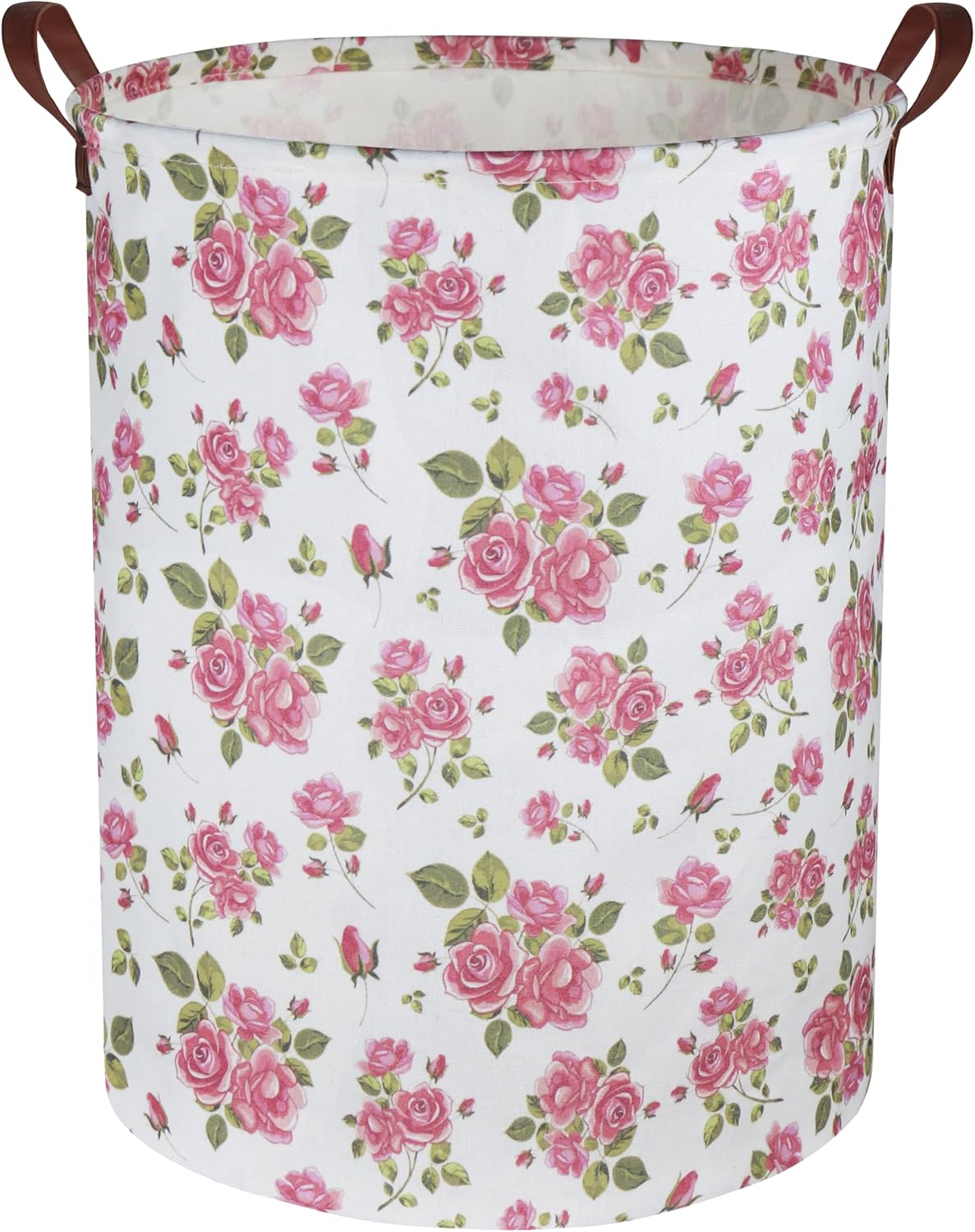 Roses Pink Laundry Basket Baby Girls Laundry Hamper Kids Toy Storage Bins Organizer Gift Basket Pink Rose Bedroom Decor Bathroom(Pink Rose)
