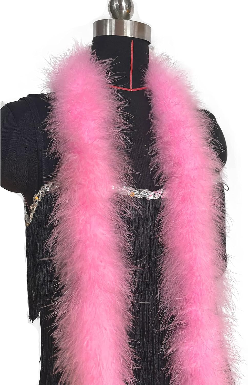 2 Yards 20g Fluffy Marabou Feather Boa for DIY Craft Sewing Trim Home Wedding Party Decoration-Light Pink
