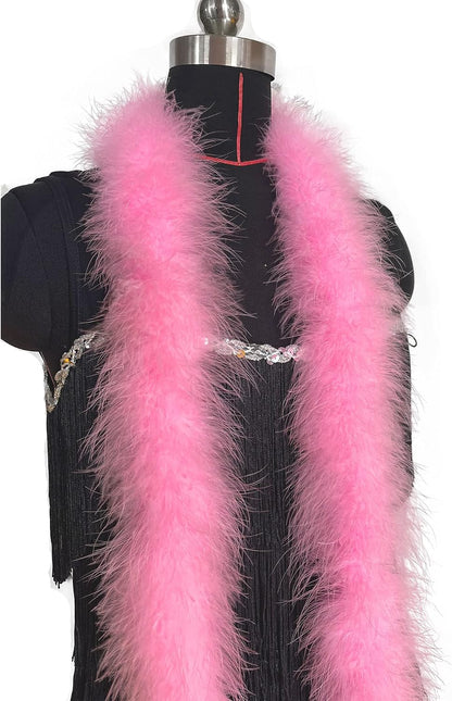 2 Yards 20g Fluffy Marabou Feather Boa for DIY Craft Sewing Trim Home Wedding Party Decoration-Light Pink