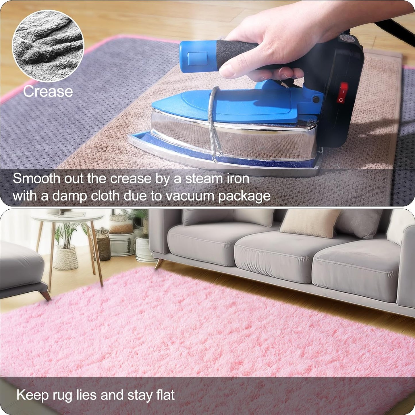 qulint Pink Rugs for Bedroom Girls, 2x3 Fluffy Area Rugs for Living Room Soft Shag Fuzzy Small Carpet, Plush Shaggy Cute Alfombras for Kids Boys and Girls Dorm Home Decor (2ft x 3ft, Pink)