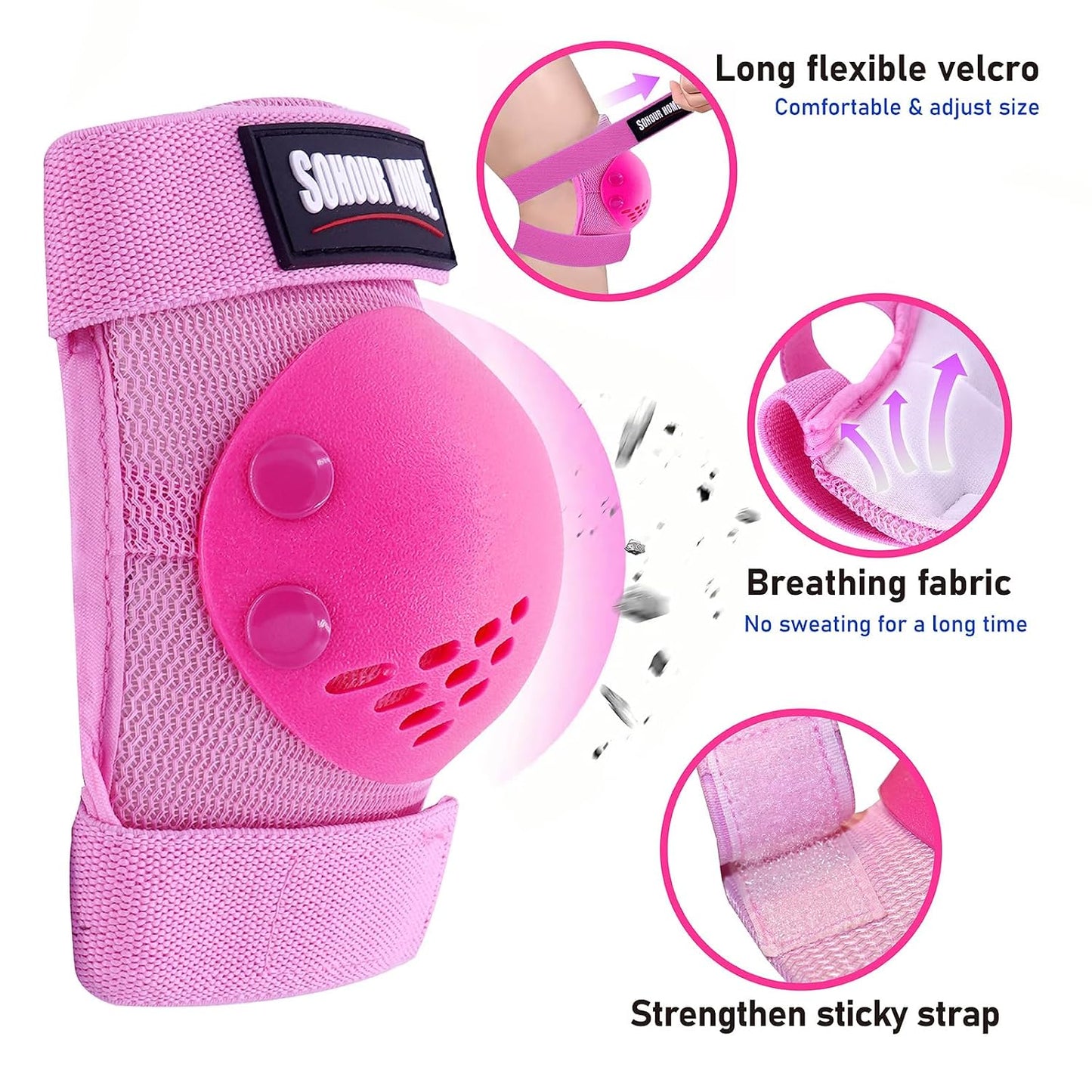 Kids/Youth Knee Pads Elbow Pads Wrist Guards 3 in1Protective Set, for 3-15 Years Child Roller Skates, Cycling, Inline Skating, Skateboard, BMX Bike, Balance Bike, Scooter Riding Sports