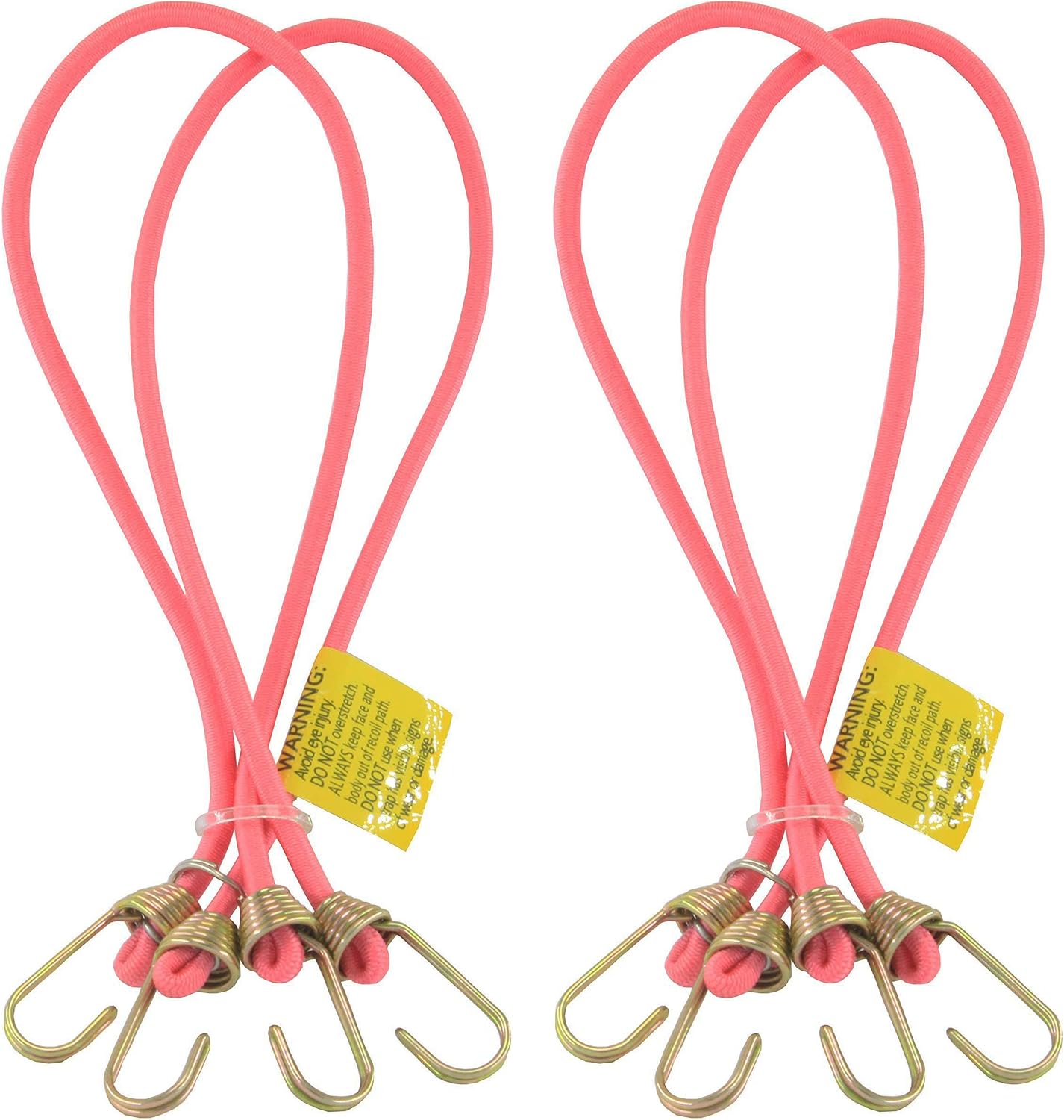 Marcobrothers Mini Bungee Cord with Steel Hook, 14" X 4, Pink | Multipurpose Use, Steel Hook