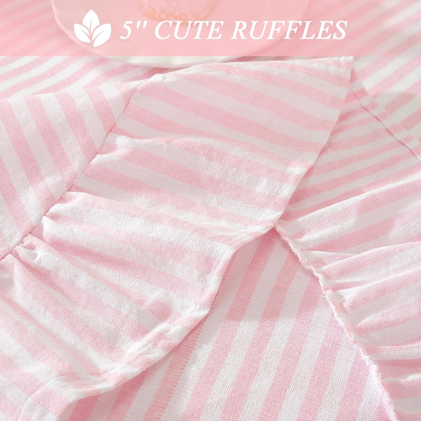 meioro Striped Ruffled Tablecloth Square Spring Cotton Blend Stripe Table Cloth with Tassel, Farmhouse Washable Wrinkle Free Heavy Table Cover for Valentines Day Outdoor Picnic Party, Pink, 55''x55''