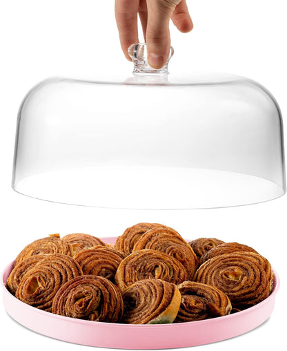 Godinger Cake Stand, Cake Plate Server with Dome, Metal Serving Tray and Shaterproof Acrylic Lid