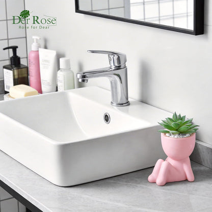 Der Rose 2 Pack Pink Succulents Plants Artificial Small Fake Plants Ideal Gift for Home Office Desk Decor