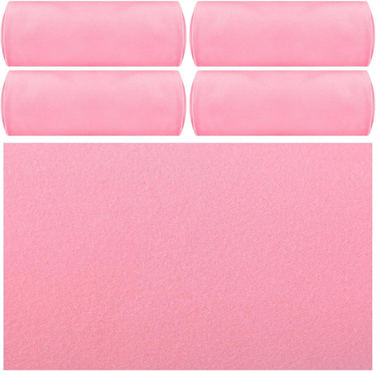 Breling 4 Pack 72" x 24" Hot Yoga Towel Non Slip Microfiber Mat Towel Sweat Absorbent Soft Pilates Mat Essentials for Hot Yoga Pilates Exercise (Pink)