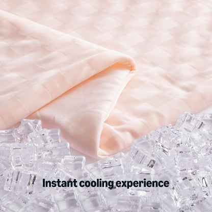 Amazon Basics Cooling Comforter, Soft Lightweight Waffle Weave Blanket for Hot Sleepers, Summer & All Season Bedding to Keep Cool for Night Sweats, 90"x90", Queen, Pink