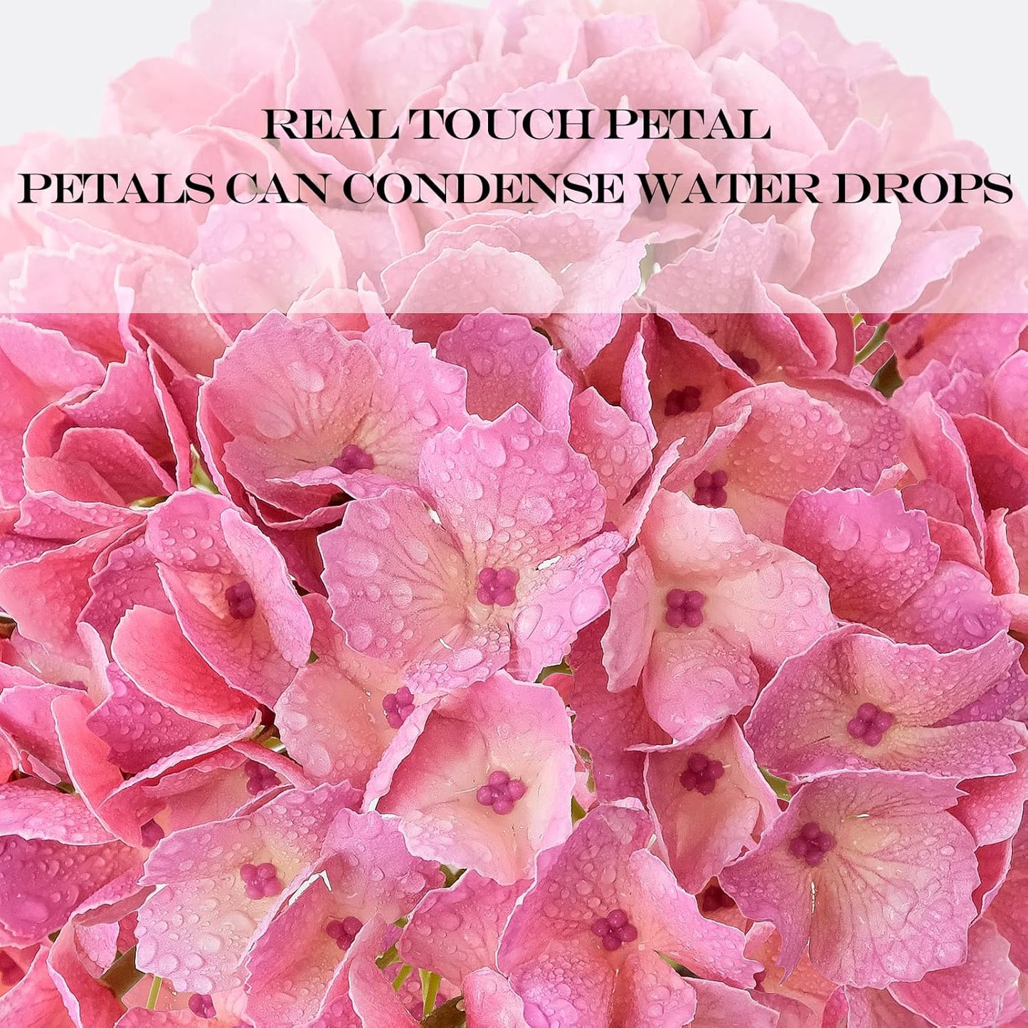 JINWOE Real Touch Artificial Hydrangea Flowers, 3pcs 21" Pink Latex Spring Silk Faux Hydrangea Flowers,Lifelike Artificial Hydrangeas with Stems for Porch Bouquets Wedding Home Baby Showers