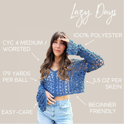 Lion Brand Lazy Days Beginner Yarn for Knitting, Crocheting, and Crafts, Peachy Pink, 3 Pack