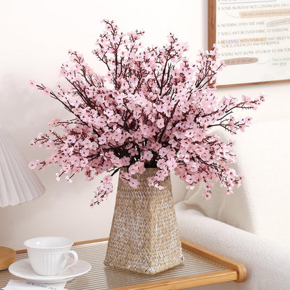 8Pcs Baby’s Breath Artificial Flowers Pink Real Touch Silk Babys Breath Artificial Flowers Bulks for Home Office Wedding Decor, Indoor Outdoor Decor Table Centerpiece(8Pcs, Pink)