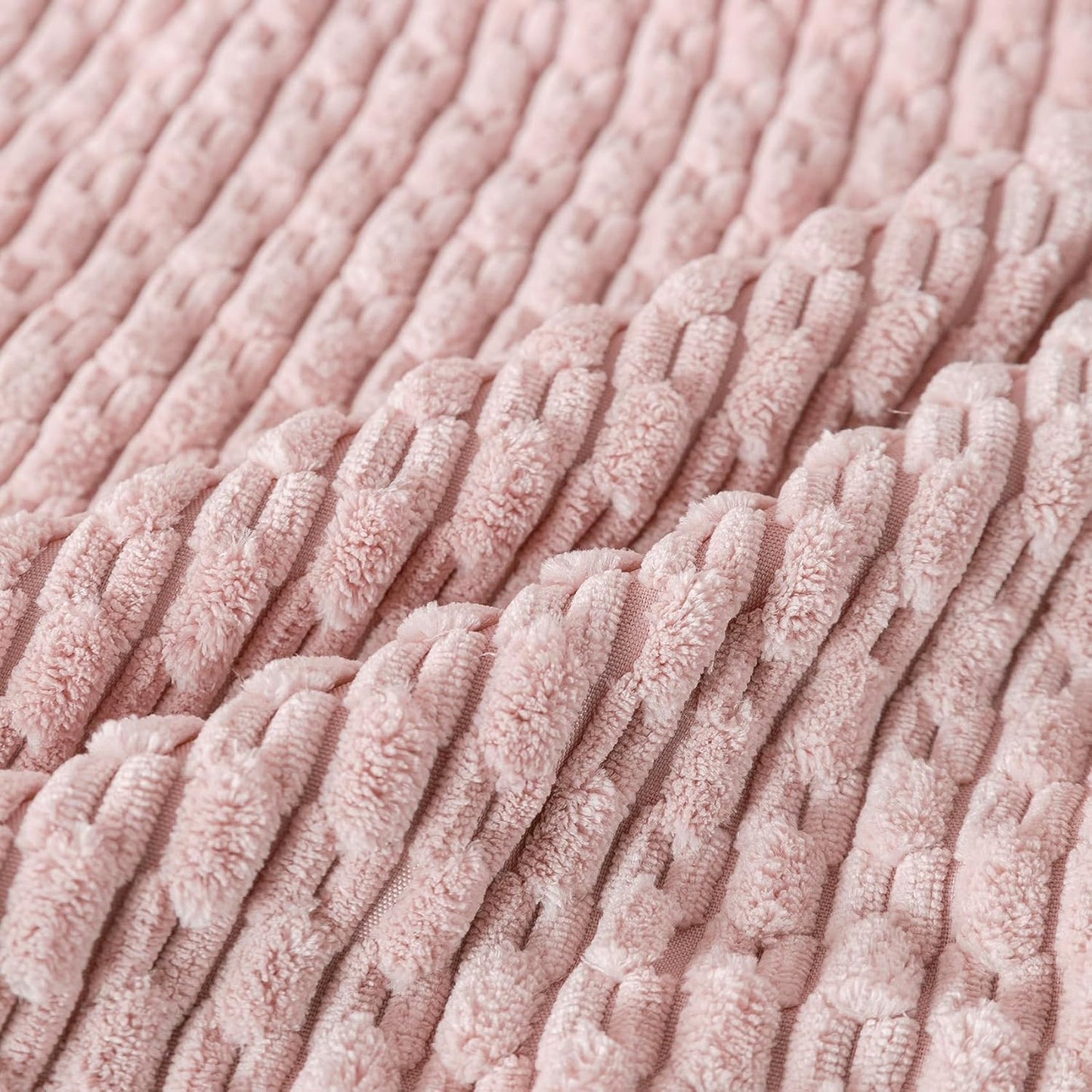 Set of 4 Light Pink Decorative Throw Pillow Covers 24x24 Inch Corduroy Pillow Covers for Bed Couch Sofa Living Room Soft Square Cushion Cases