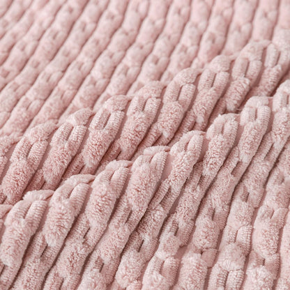 Set of 4 Light Pink Decorative Throw Pillow Covers 24x24 Inch Corduroy Pillow Covers for Bed Couch Sofa Living Room Soft Square Cushion Cases
