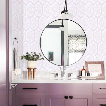 Pink Floral Peel and Stick Wallpaper Modern Boho Vintage Contact Paper for Bathroom Kitchen Removable Self Adhesive Vinyl Wall Paper Decals Waterproof Renter Friendly Wallpaper 17.5 in X 196.8 in