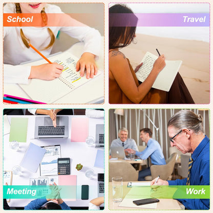 9 Pcs Spiral Notebooks, 3 Gradient Colors (Pink/Green/Blue), A5 7mm College Ruled 120 Pages Journals for School Work Travel, Durable PP Cover with Soft Silicone Coil & Rounded Edges