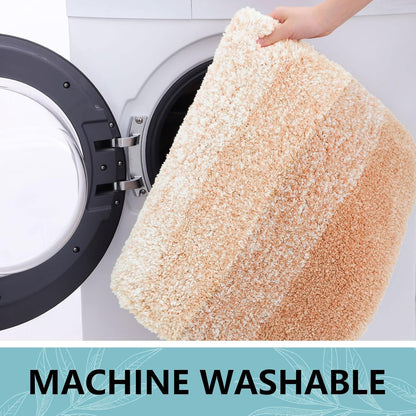 Arotive Bathroom Rugs Set 3 Piece, Extra Soft and Absorbent Bath Rugs, Machine Wash Dry Bath Mats for Bathroom, Toilet, Tub and Shower, 24x16, 30x20 and U-Shaped 24x20, Peach