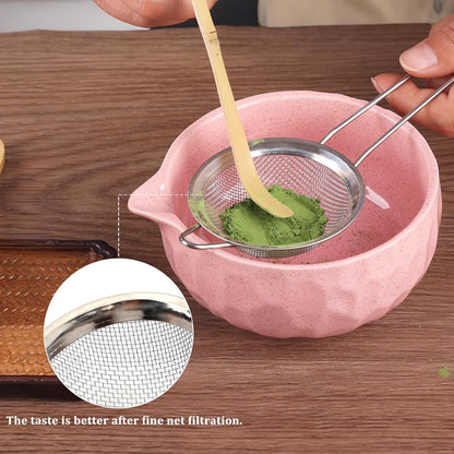 Matcha whisk Sets,Japanese Matcha Set,Matcha Bowl with Spout,Matcha Whisk and Holder,Bamboo Scoop,Sifter - 6 Pcs Tea Set for Matcha Lover,Tea Ceremony,Thanksgiving(Blue)