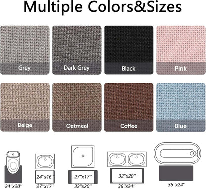 Bathroom Rugs, Bath Mats for Bathroom Non Slip Washable, Quick Dry, Water Absorbing, Fits Under Door, Ultra Thin, Rubber Backing, Low Pile, Cozy Cloth Cotton, Ideal for Shower, Sink-Pink 24''x16''