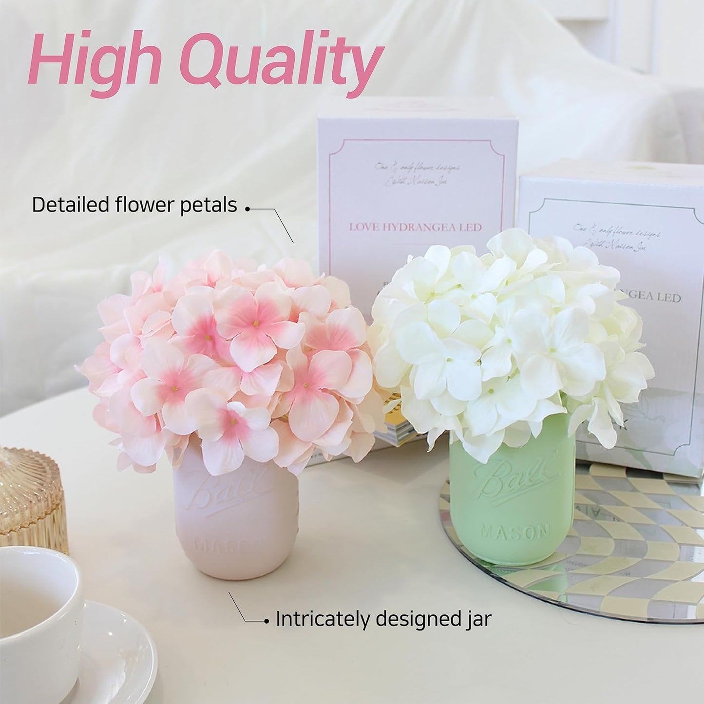 Flower Table Lamp, New Year’s Home Decor Gift, Designed in Korea, Desk LED Night Light for Home Living Room Decor, Flower with Vase Table for Birthday Holiday Party (Pink)