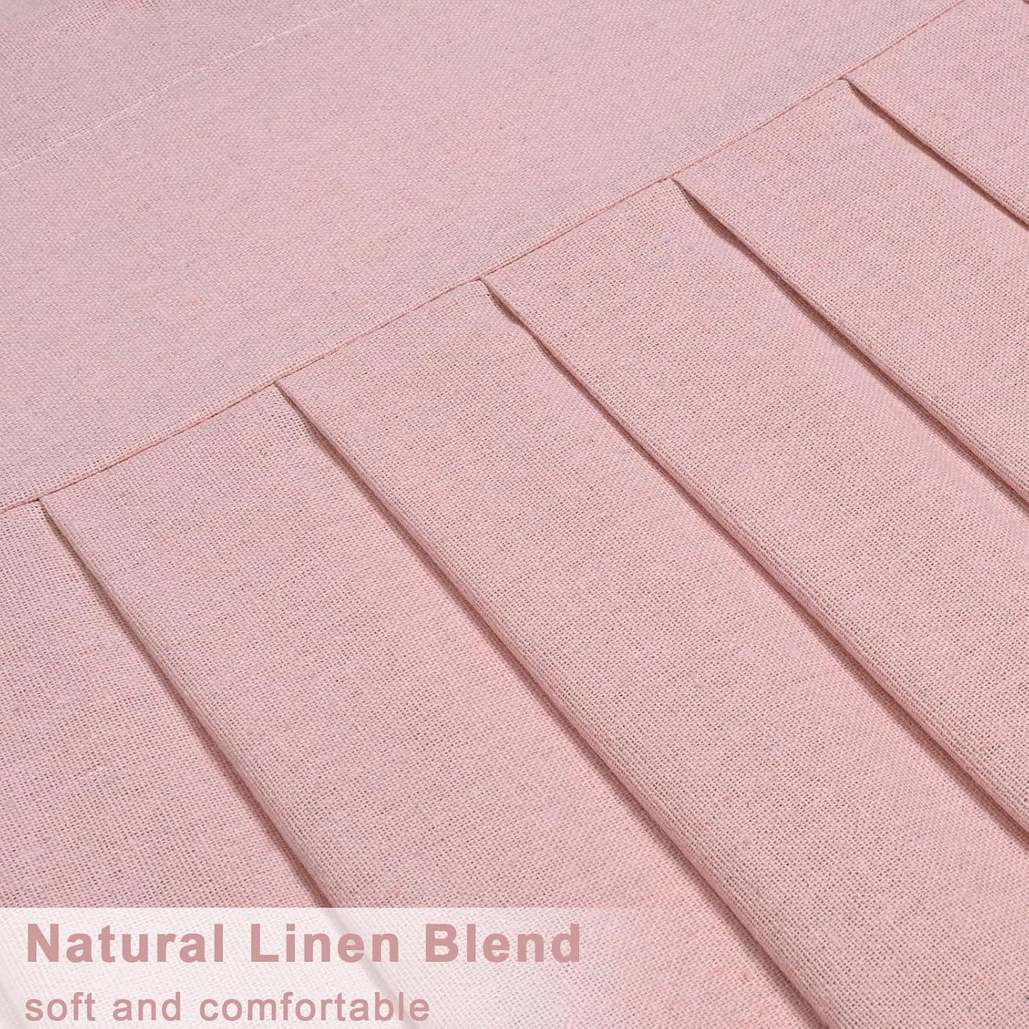 Likiyol Linen Valances for Windows Farmhouse Window Valances with Ruffle Rustic Country Light Filtering Kitchen Valance Curtains Rod Pocket Valance for Bathroom Cafe, Pink, 52" W X 18" L