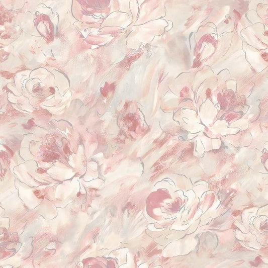 Floral Peel and Stick Wallpaper,Boho Pink Watercolor Flower Self Adhesive Wallpaper Boho Contact Paper Removable Decorative Wall Paper for Bedroom Bathroom Shelf Liner Decor Vinyl 17.3" x 196.9"