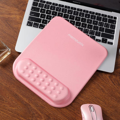 memzuoix Pink Ergonomic Mouse Pad with Wrist Rest Support,Premium Memory Foam Cushioning for Pain Relief, Non-Slip PU Base for Stable Smooth Control - Perfect for Laptop, Computer, and Home Office