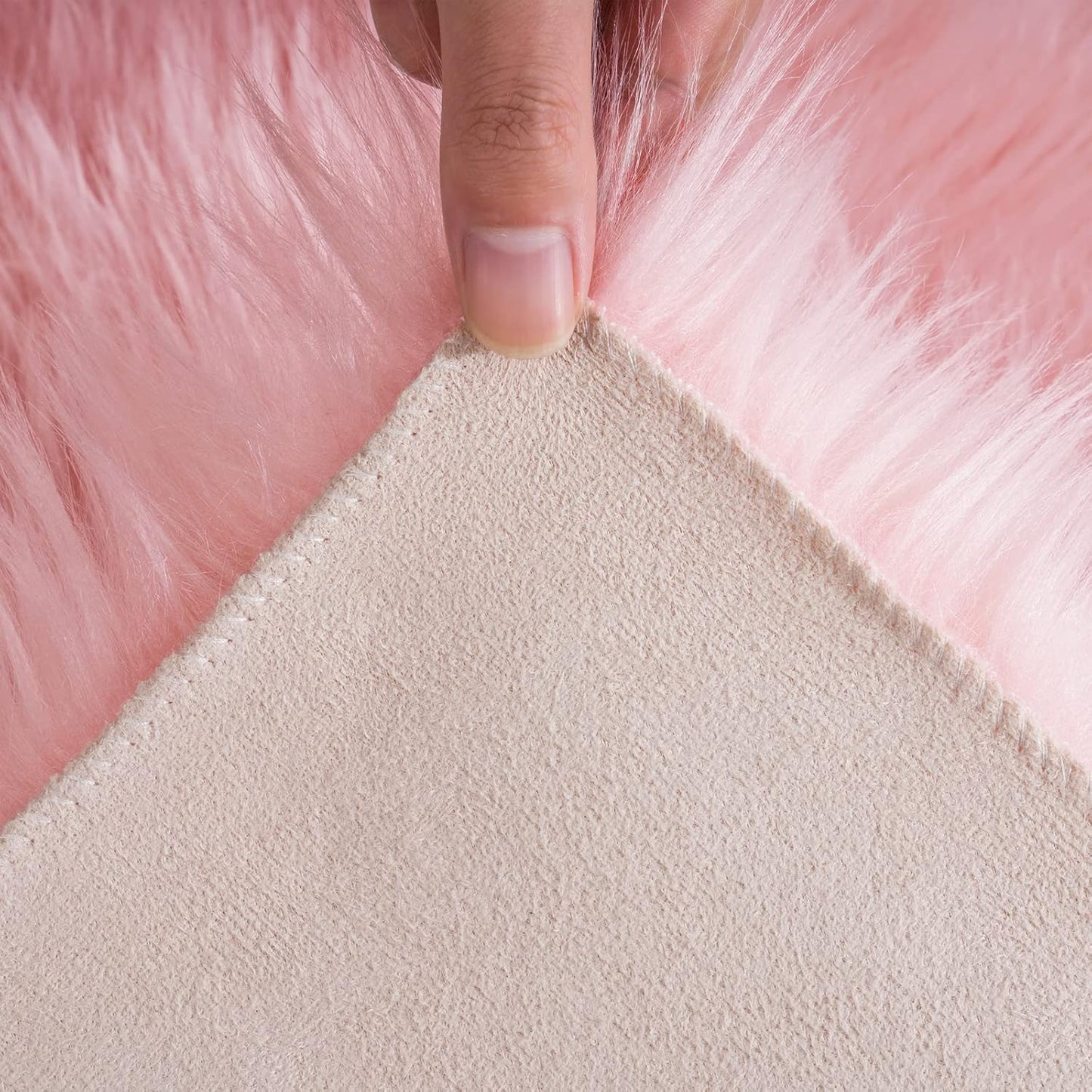 Ciicool Faux Sheepskin Rug Soft Faux Fur Rugs Pink Fluffy Rugs Chair Couch Cover Cute Fuzzy Rug for Girls Bedroom Floor Sofa Living Rroom 2x3 Feet
