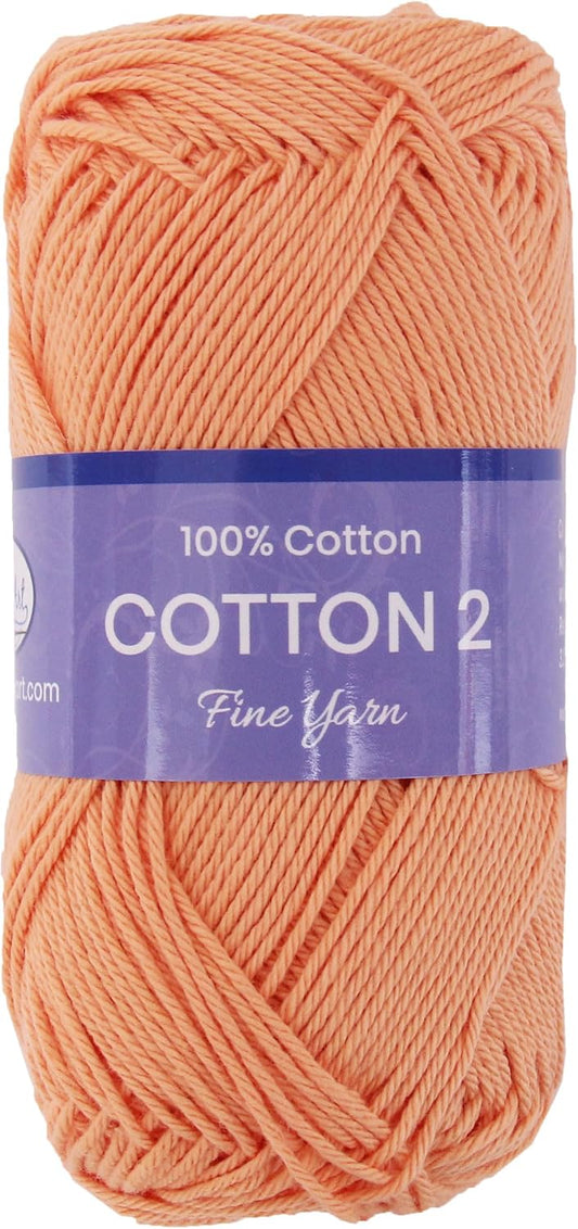 ThreadArt Cotton Crochet Yarn, Fine #2 Sport, 165yd, Peach 3508 | Pure cotton crochet yarn for dishcloths, bags, amigurumi and home decor. Soft feel with clean stitch definition.