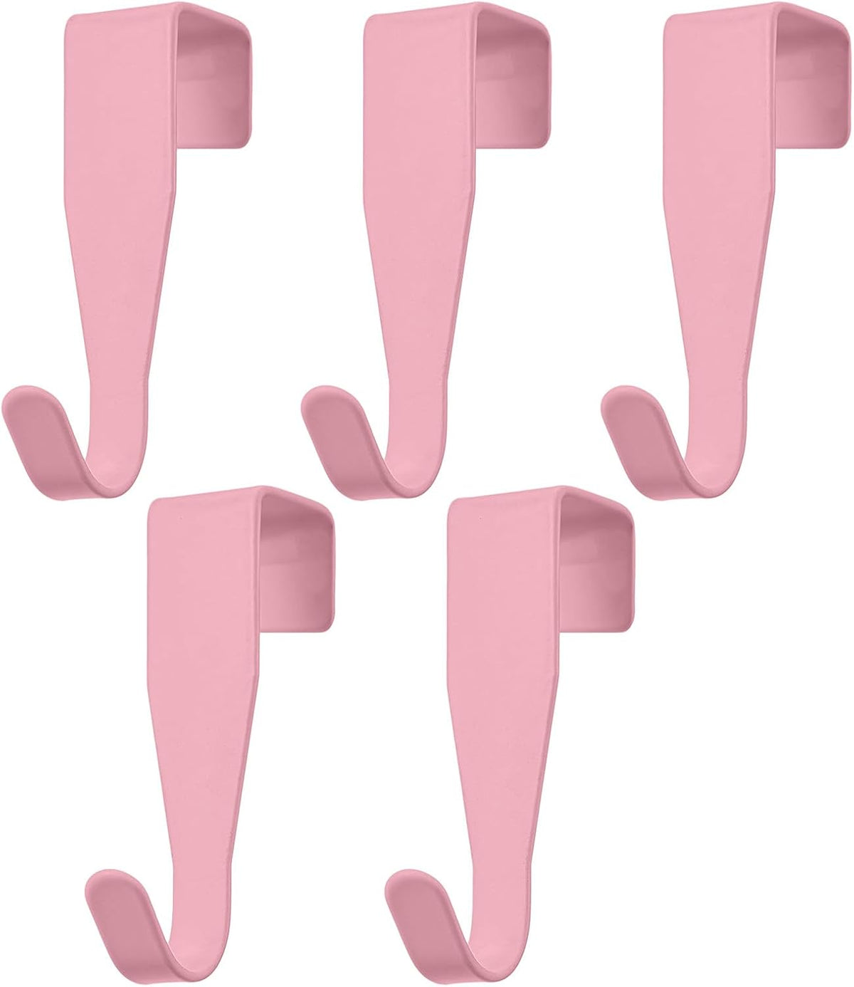 5 Pcs Over Cabinet Door Hooks Over Door Hanger Hook, Pink
