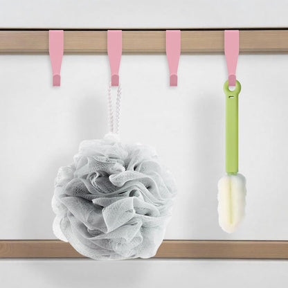 5 Pcs Over Cabinet Door Hooks Over Door Hanger Hook, Pink