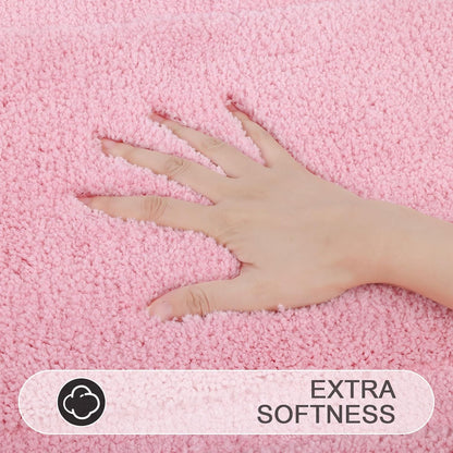 3 Pieces Bath Rugs Set with Toilet Lid Cover Soft Absorbent