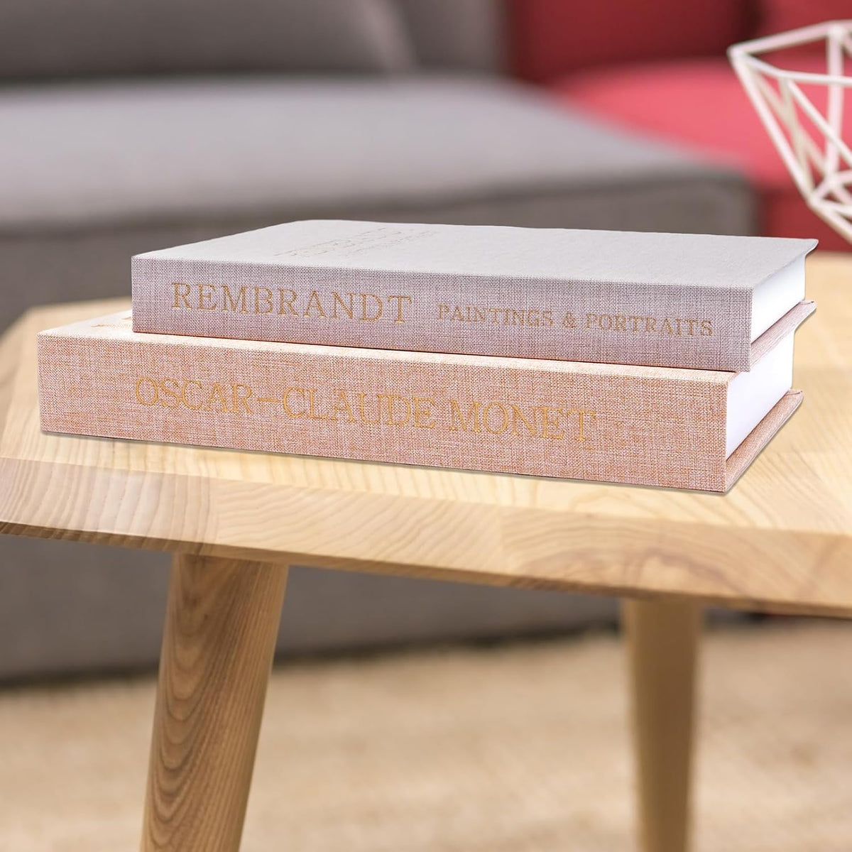 Decorative Books, Coffee Table Books Decor, Linen Fake Book for Home Table Decor, Bedside Tables Decors, Home Room Bookshelf Decors, Pack of 2