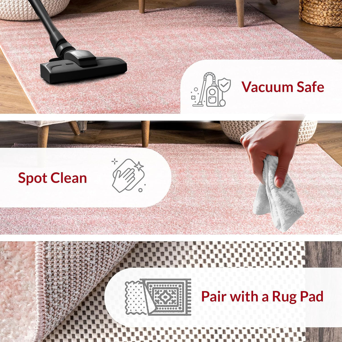 Blythe Pink Trellis Power Loomed Area Rug, 2' x 3'