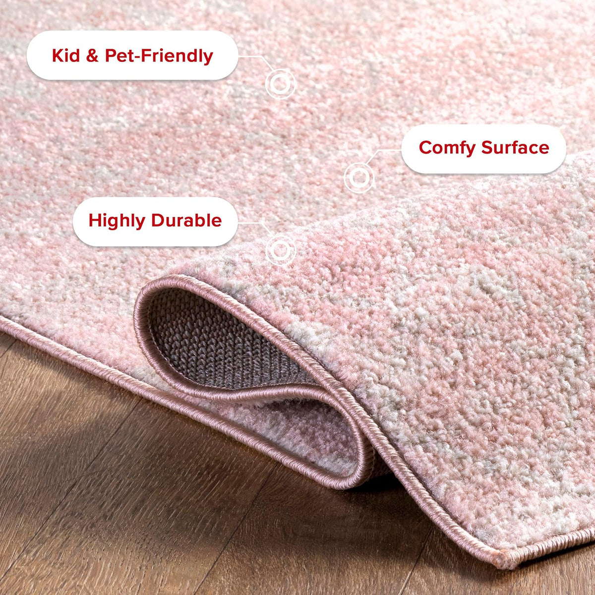 Blythe Pink Trellis Power Loomed Area Rug, 2' x 3'