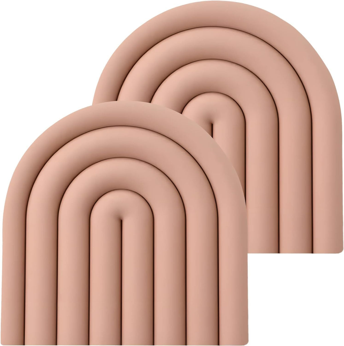 Silicone Trivets for Hot Pots and Pans - Stylish and Colorful Pot Holders, Heat Resistant Mats for Countertop, Hot Pads, Modern Multi-Purpose Trivet Mat, Coasters (Set of 2) (Pink)