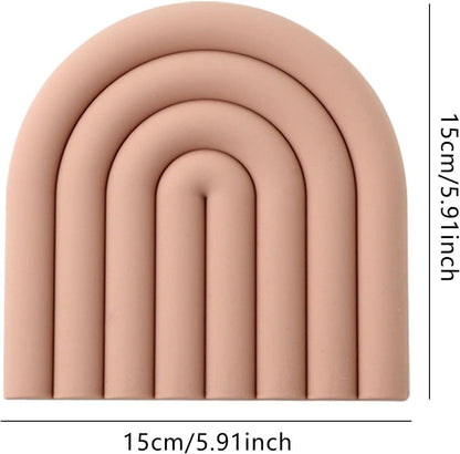 Silicone Trivets for Hot Pots and Pans - Stylish and Colorful Pot Holders, Heat Resistant Mats for Countertop, Hot Pads, Modern Multi-Purpose Trivet Mat, Coasters (Set of 2) (Pink)