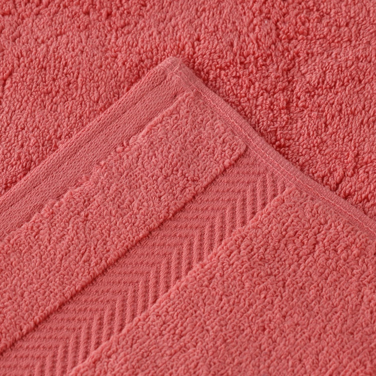 Zero Twist 100% Cotton Bathroom Towels, Super Soft, Fluffy, and Absorbent, Premium Quality 6 Piece Towel Set with 2 Washcloths, 2 Hand Towels, and 2 Bath Towels, Coral