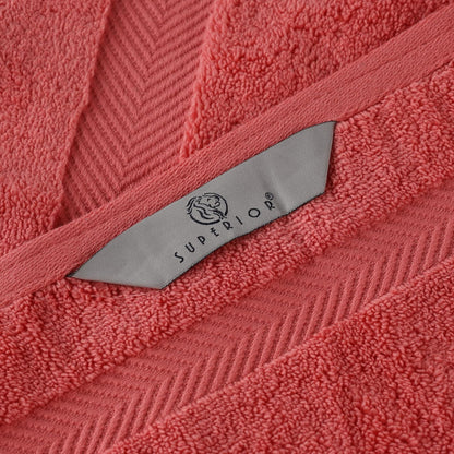 Zero Twist 100% Cotton Bathroom Towels, Super Soft, Fluffy, and Absorbent, Premium Quality 6 Piece Towel Set with 2 Washcloths, 2 Hand Towels, and 2 Bath Towels, Coral