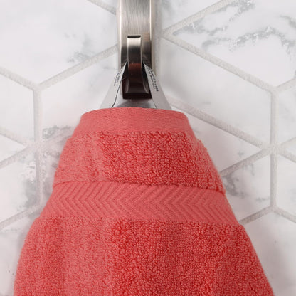 Zero Twist 100% Cotton Bathroom Towels, Super Soft, Fluffy, and Absorbent, Premium Quality 6 Piece Towel Set with 2 Washcloths, 2 Hand Towels, and 2 Bath Towels, Coral
