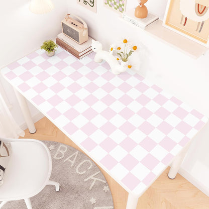 Pink Checkered Wallpaper Peel and Stick Pink and White Plaid Wallpaper for Girls Room Self Adhesive Princess Mosaic Contact Paper for Cabinets and Drawers Countertops Shelf Liner Bedroom