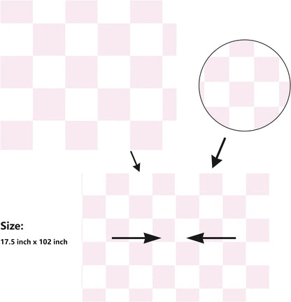 Pink Checkered Wallpaper Peel and Stick Pink and White Plaid Wallpaper for Girls Room Self Adhesive Princess Mosaic Contact Paper for Cabinets and Drawers Countertops Shelf Liner Bedroom