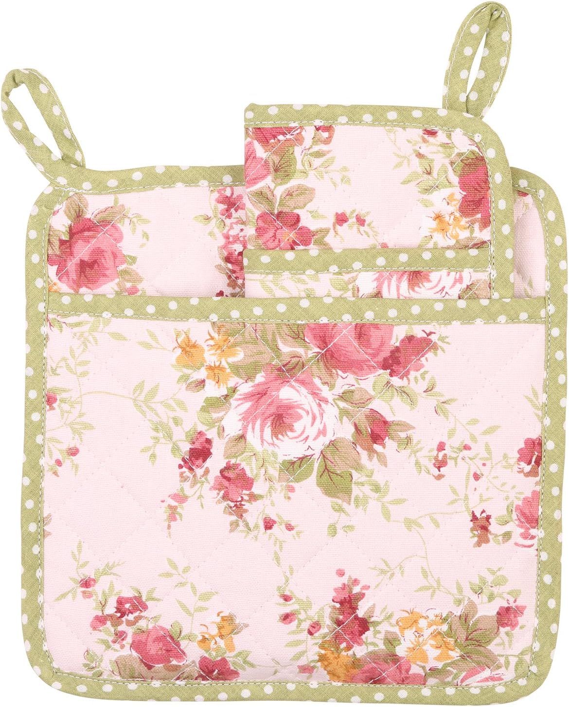 Quilted Pot Holder,Heat Resistant Hanging Pot Holder,2 Pack